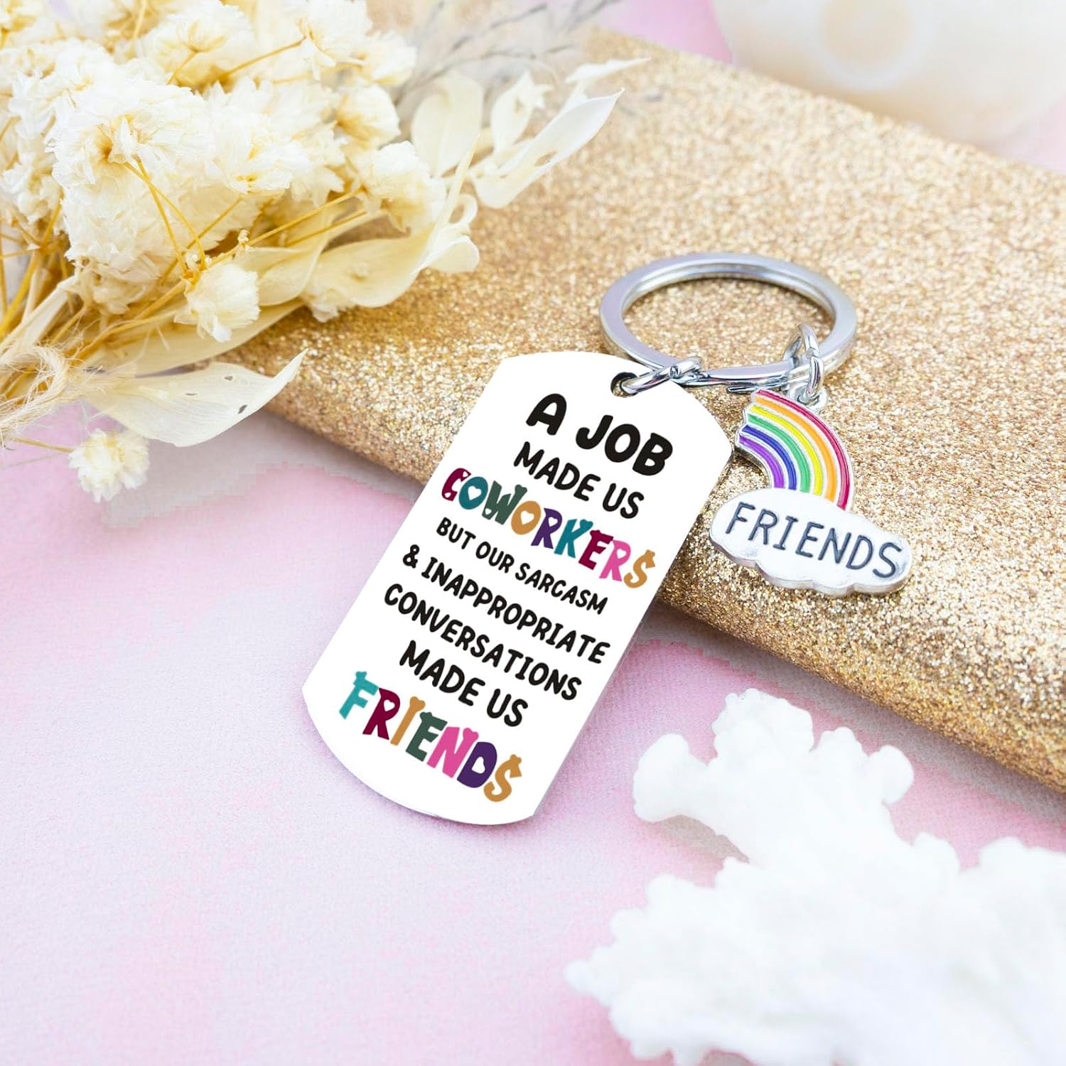 Ibiwe Work Besties Gifts for Women Keychain Cool Gifts For Coworkers Easter Gift for Coworkers Funny Coworker Gift Co Workers Ideas For Women - Image 3