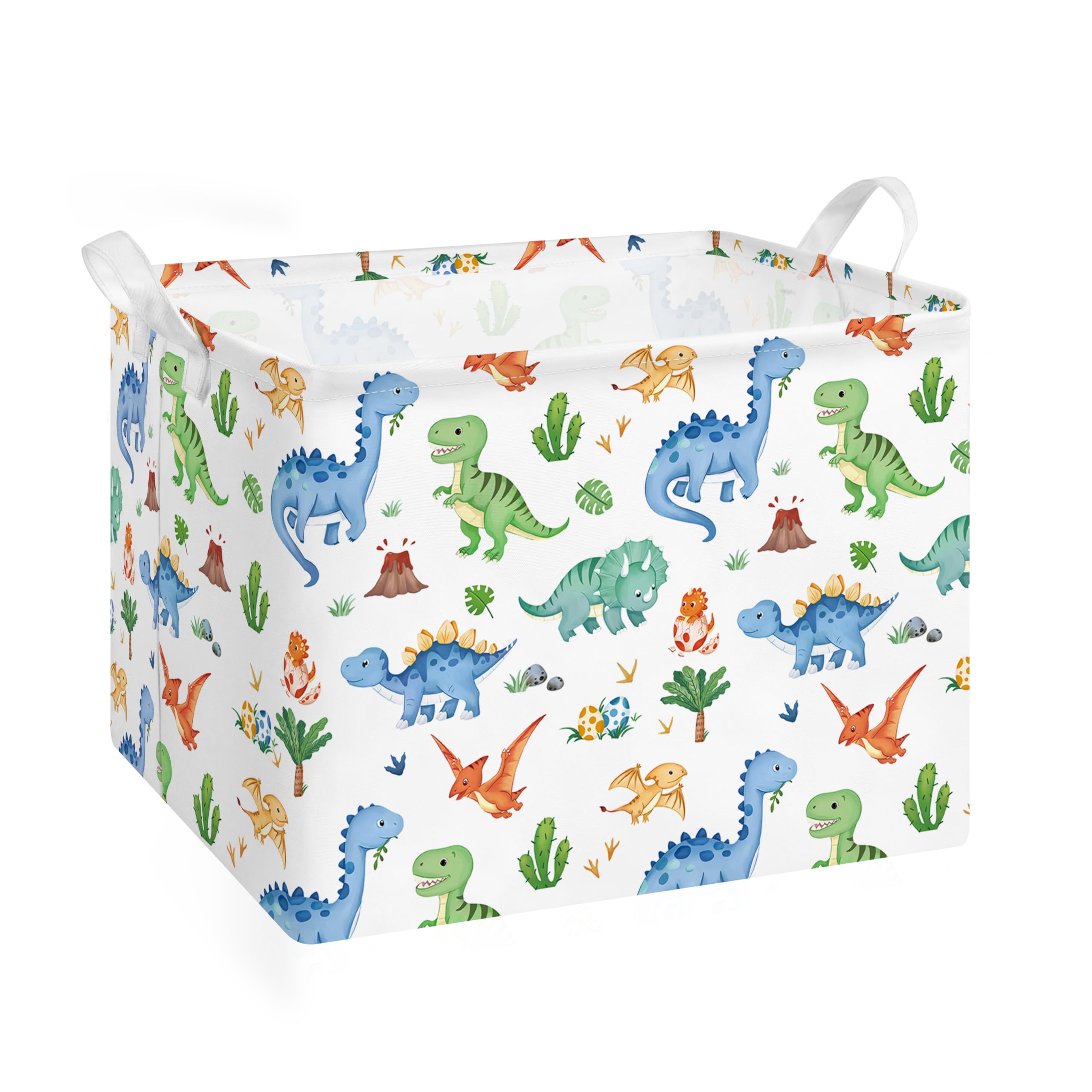 Large Kids Storage Baskets with Handles Nursery Organizer Bins Dinosaur