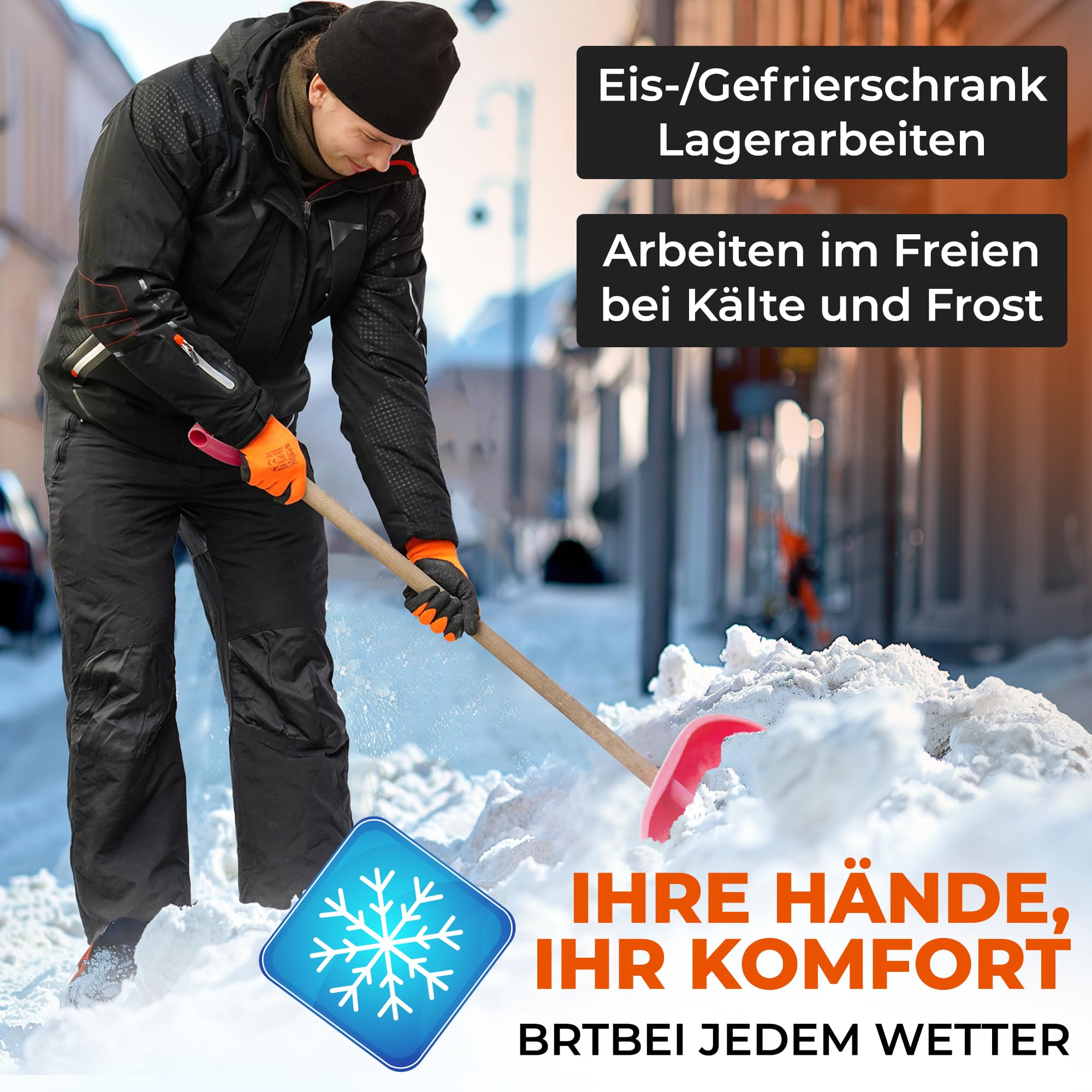 Warme Arbeitshandschuhe (36 Paar) - Größe 9-L | Winter Bauhandschuhe mit Latex, Beschichtung, Thermo, arbeitshandschuhe Abriebfest, Heren Sicherheitshandschuhe