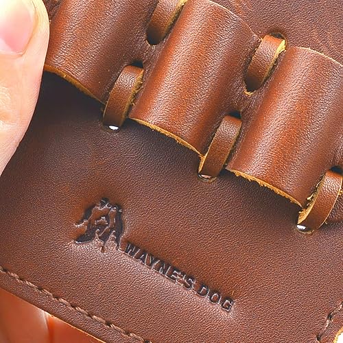 Miniatura 3 de Cartucho de cuero real titular de lazo cinturón Slide munición bala bucles para .38.357.45 .308 12GA16GA20GACalibre