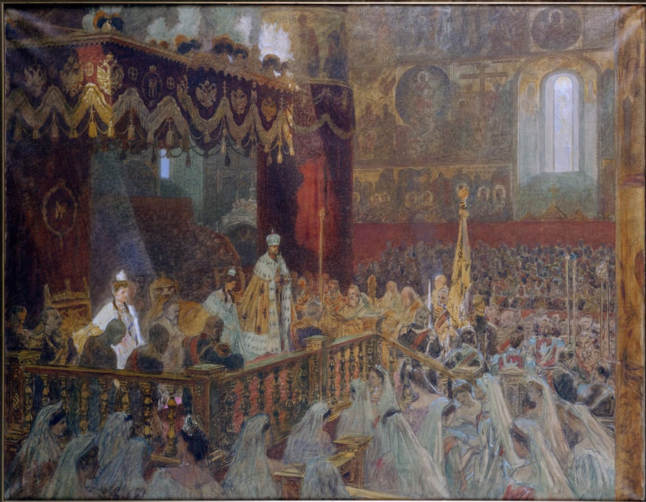 SERENDIPITP Vintage Picture Print on Canvas Wall Art Poster the Coronation of Czar Nicolas Ii by Laurits Regner Tuxen Artwork Print Poster for Wall Decor 60x90cm