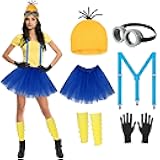 6 Pcs Women's Halloween Costume Accessories Set Yellow Blue Rose Red Cosplay Easy to wear
