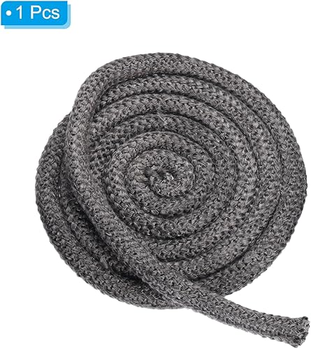 Miniatura 9 de PATIKIL Junta de estufa de madera de 14 x 86 pulgadas, fibra de vidrio de grafito redonda de resistencia a altas temperaturas, repuesto para estufas