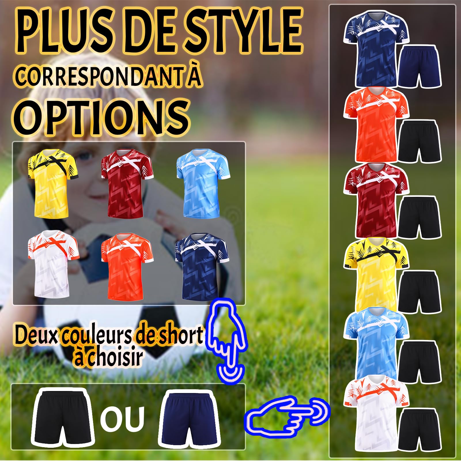 Maillot de Foot Personnalisé T Shirt Foot Enfant Adulte Maillot Football Personnalisé avec Le Numéro du Nom