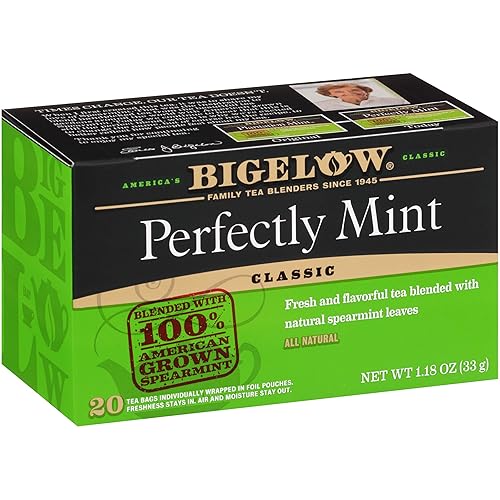 Miniatura 1 de Bigelow Perfectly Mint antes Plantation Mint 20 sobres paquete de 6 120 bolsas de té en total el empaque puede variar debido a la transición del