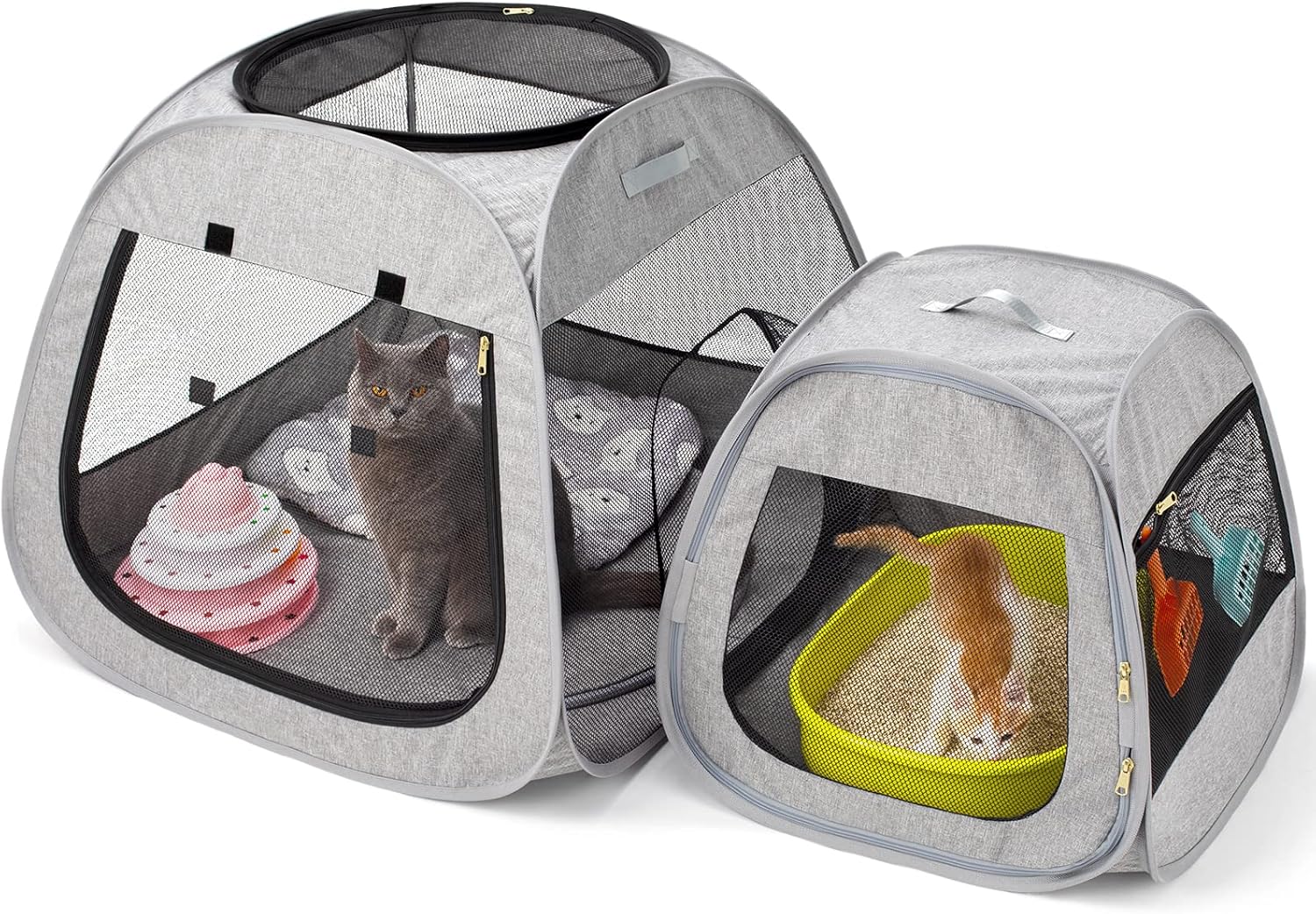 Tenrai Portable Cat Playpen, Trapezoidal Design for Better