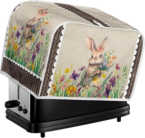 Vista 103 de Dreaweet Funda para tostadora de dibujos animados Kawaii Toast, de poliéster, se adapta a la mayoría de tostadoras de ranura larga de 4 rebanadas