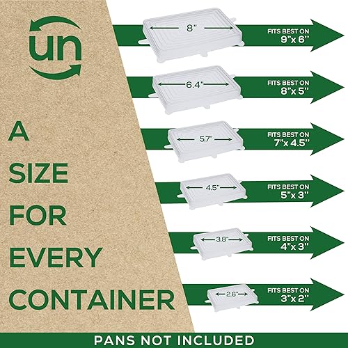 Miniatura 2 de unwasted Tapas rectangulares de silicona (paquete variado)  Fundas reutilizables para alimentos para contenedores  Tapas de silicona elásticas para