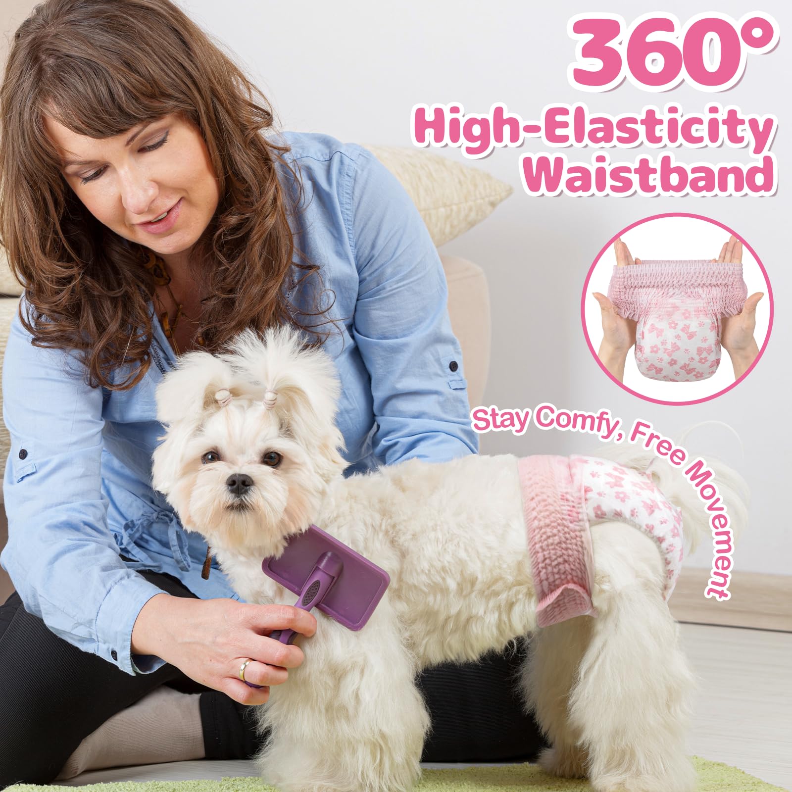 Dono Disposable Dog Nappies Female, 40 pieces, Dog Diapers for Dogs in Heat Puppy Nappy, Dog Pull-up Pants, cat nappies - Image 3