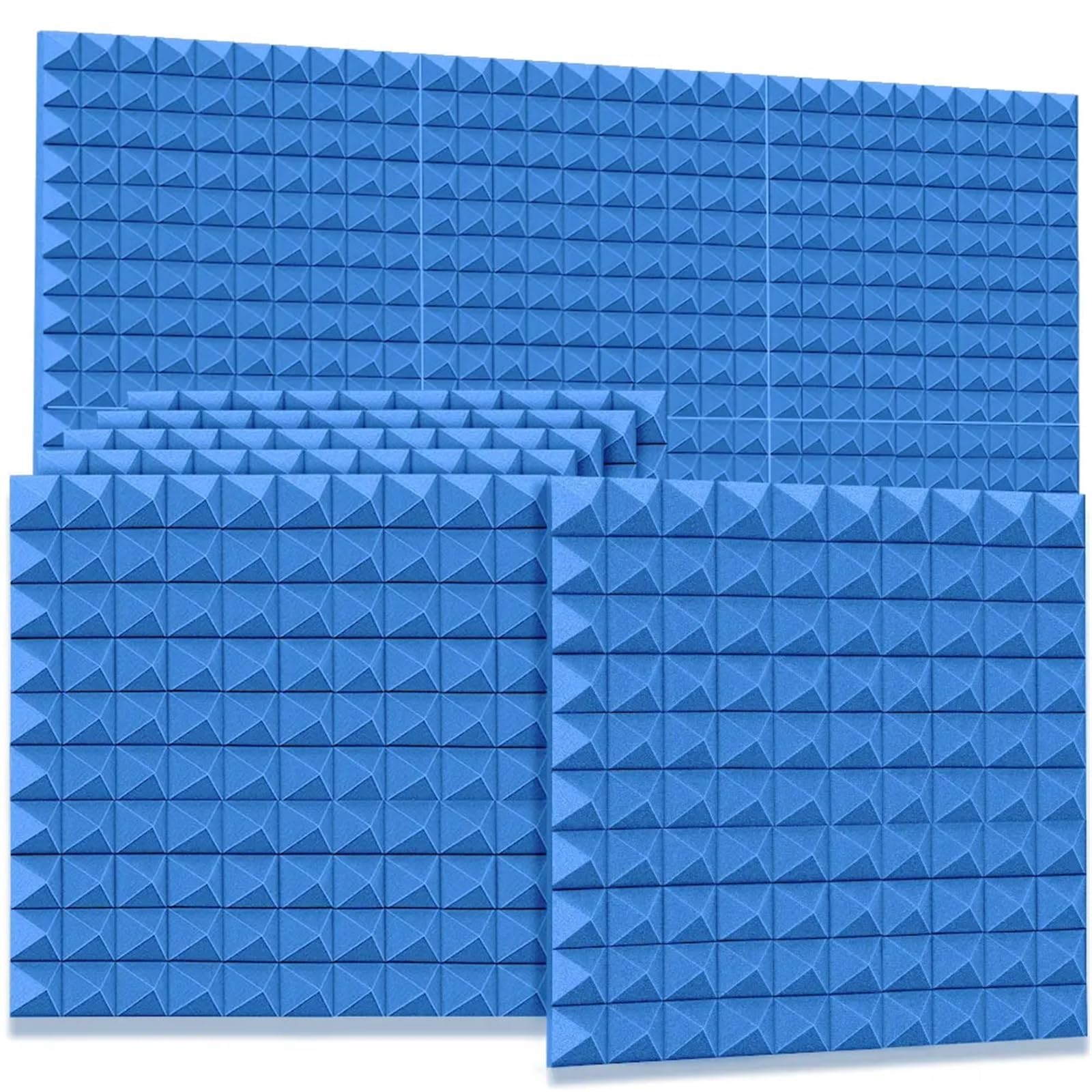 Paneles de tratamiento aislamiento acústico absorción acústica poliuretano insonorizados espuma piramidal estudio Para amortiguar el sonido(Blue)
