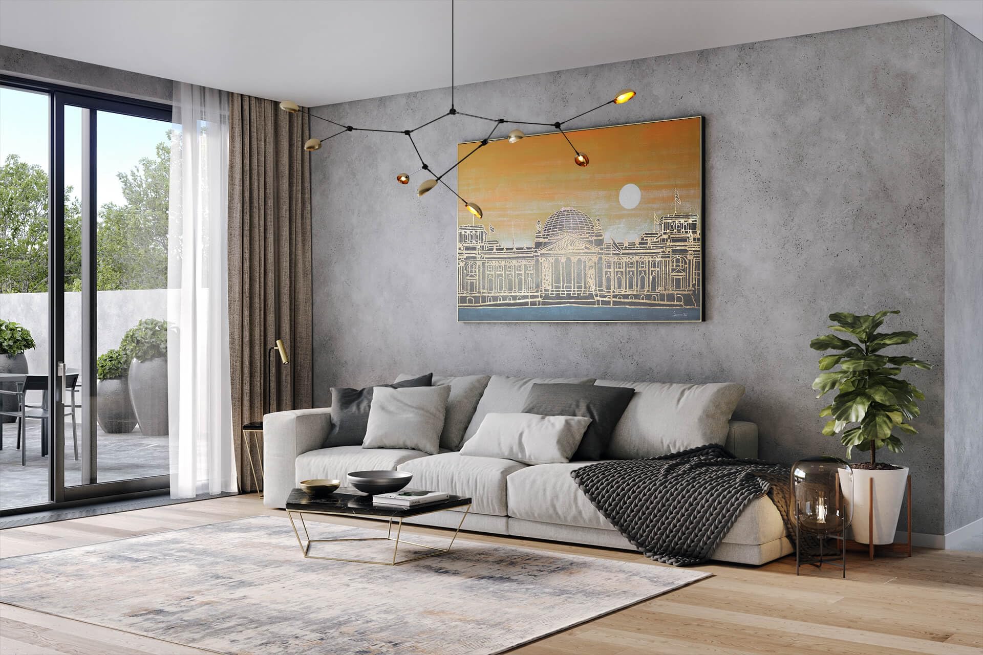 KunstLoft Obraz Olejny 'Palace of Polity' 180x120cm | Oryginalne Nowoczesne Ręcznie Malowane Obrazy | Nowoczesny | | Duży Obraz na Płótnie