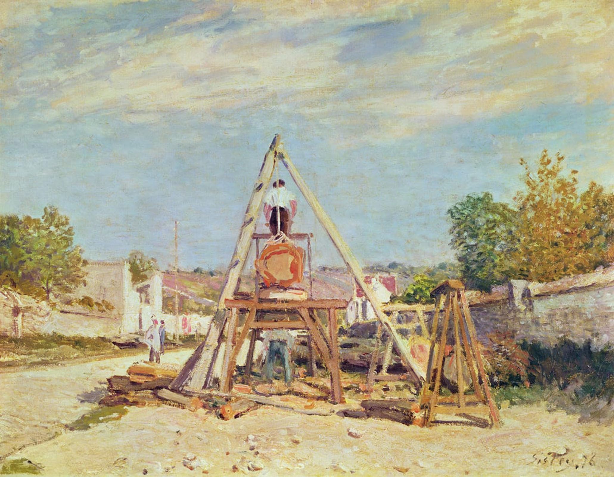 SERENDIPITP Retro Picture Poster Wall Art Pictures Painting the Woodcutters by Alfred Sisle Wall Art Canvas Print for Wall Decor 60x90cm