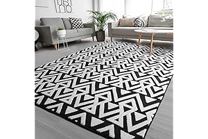 Ompaa Ultra Soft Geometric Black and White Area Rugs for Living Room 8x10