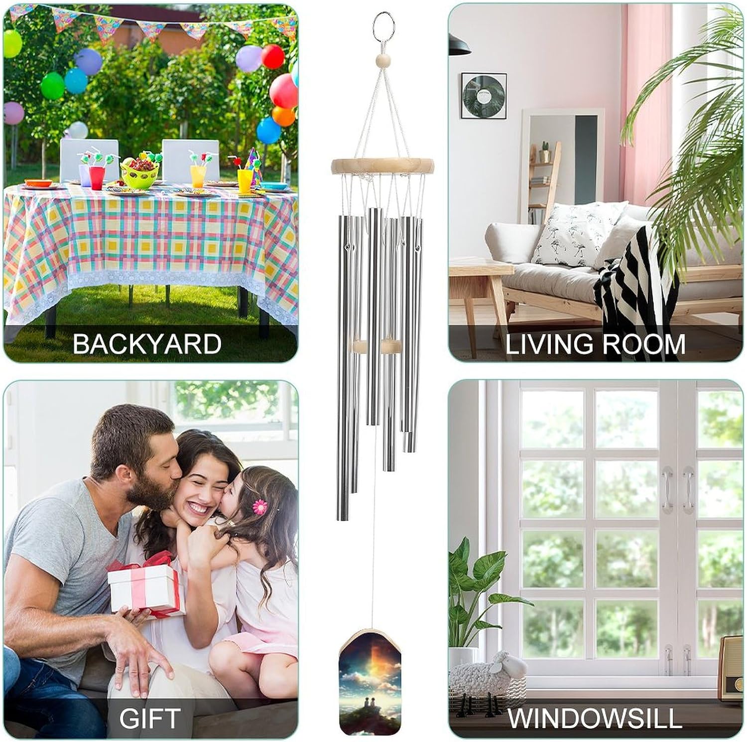 Anime Sky Wind Chime (20.5') Large Metal Deep Tone Windchime Outside Memorial Windchimes Sympathy Wind Chimes for Outside Patio Home Or Garden Decor