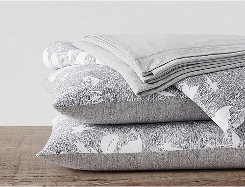 Miniatura 3 de Calvin Klein Inicio Impreso Queen Juego de Edredón de 3 Piezas Algodón Modal 170 GSM (Gris)