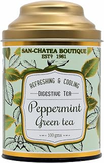 Sancha Tea Boutique, Peppermint Green Tea, 100g Loose Leaves, Refreshing & Cooling Herbal Blend, Rainforest Alliance Certi Price In India