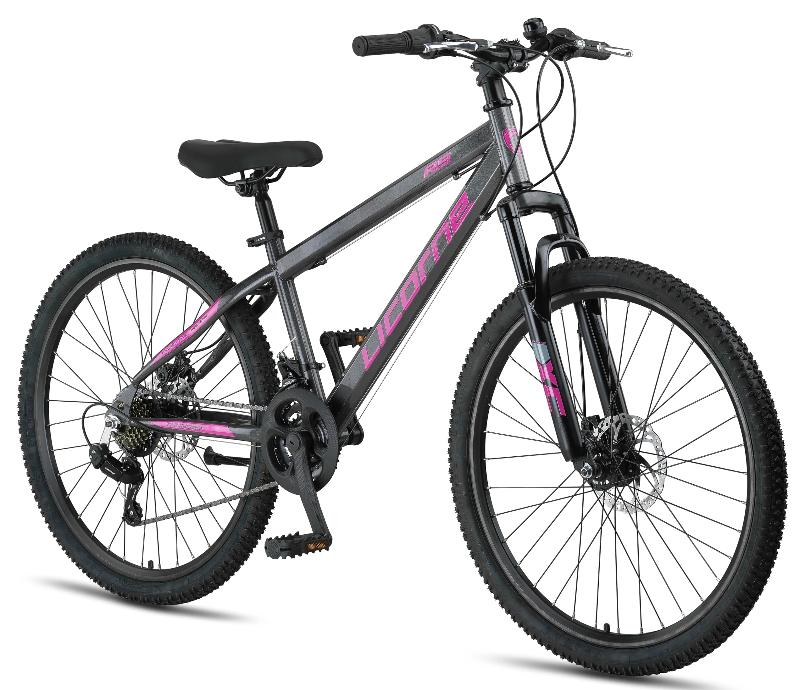 Licorne Bike Thunder Premium VTT de 20, 24, 26, 27,5 et 29 pouces pour filles, garçons, hommes et femmes, freins à disque
