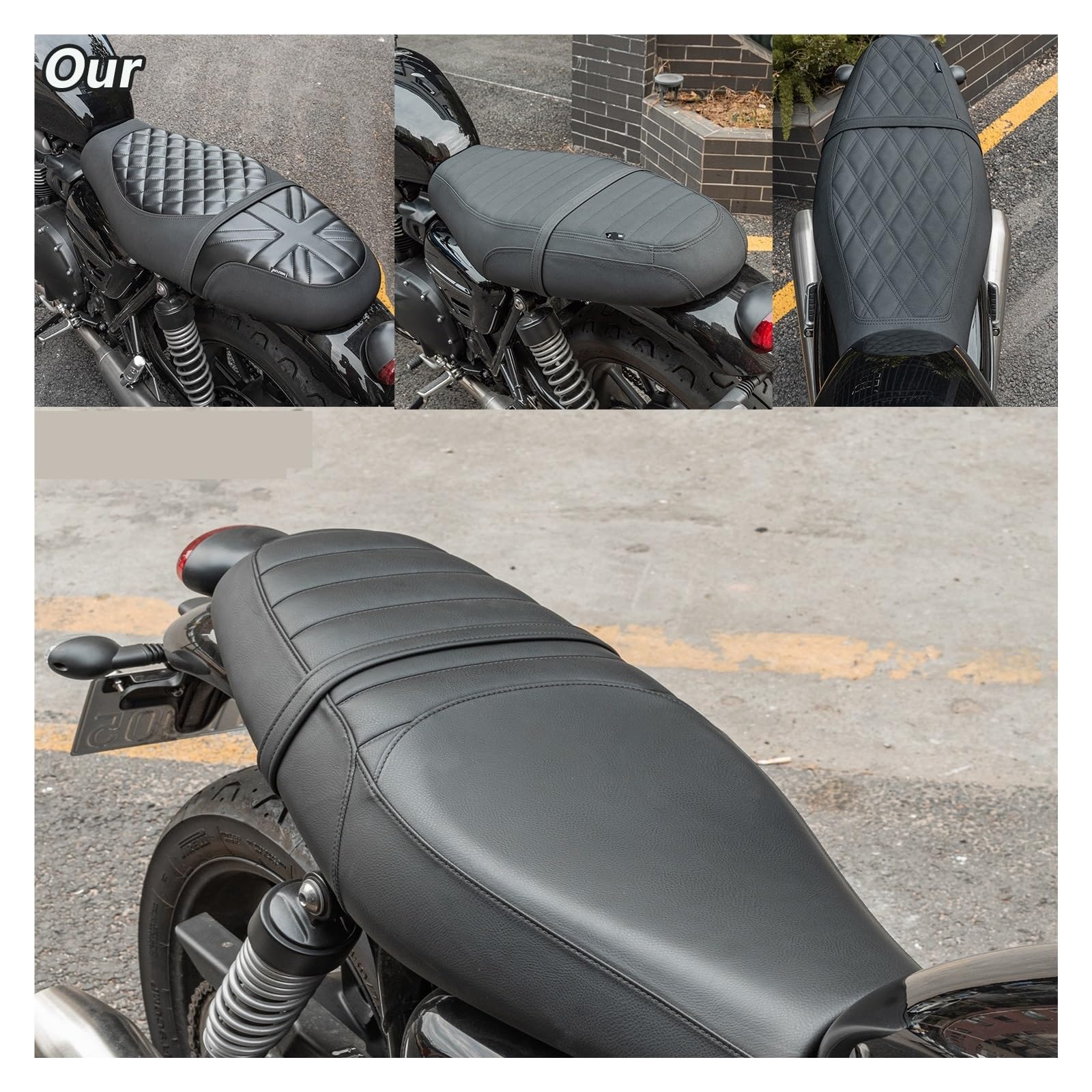 Vorderer Rücksitzbezug Für Street Twin 2016-2022 2017 Speed ​​Twin 900 2023- Cowl Kissen Pad Fahrer Beifahrersitz Motorrad Sitz Soziussitzkissen