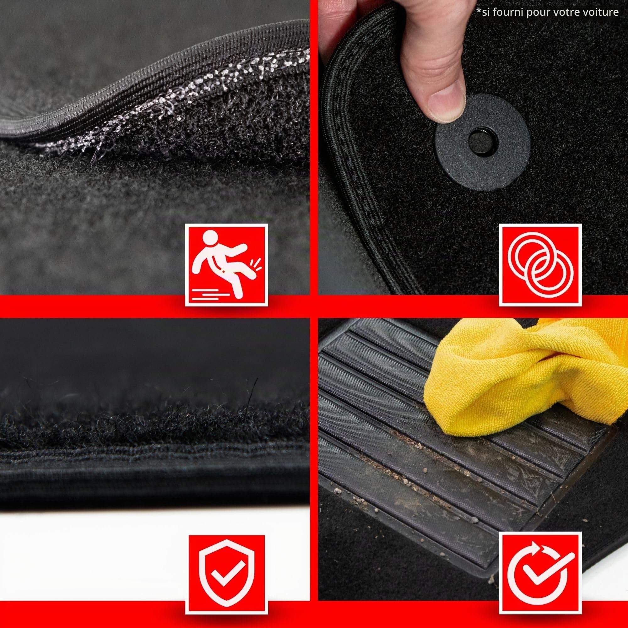 MTM SP-10187 Tapis sur Mesure en Velour pour Renault Megane E-Tech Electric 2022>, Noir