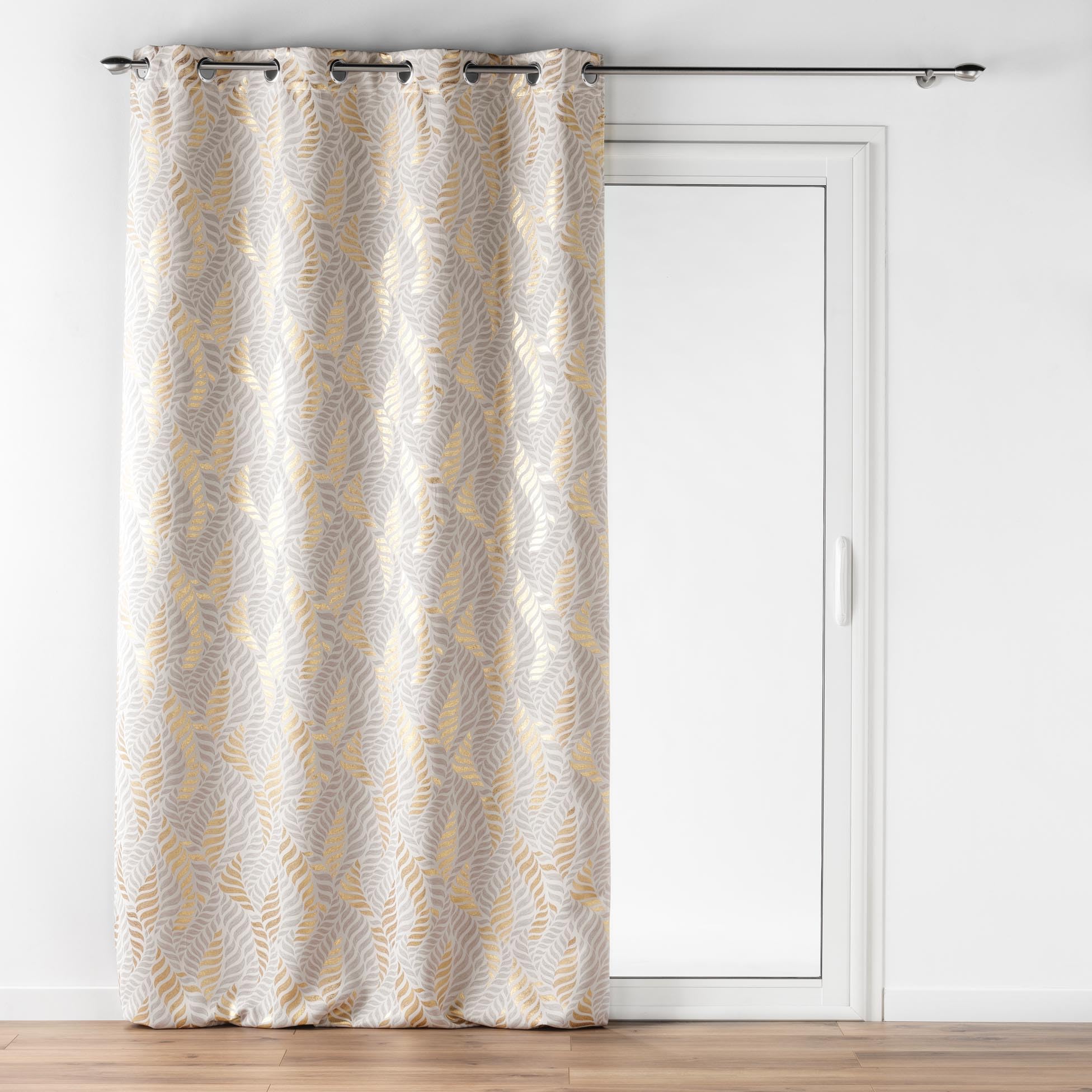 Douceur d'Intérieur Curtain, Polyester, White, 140 x 260 cm