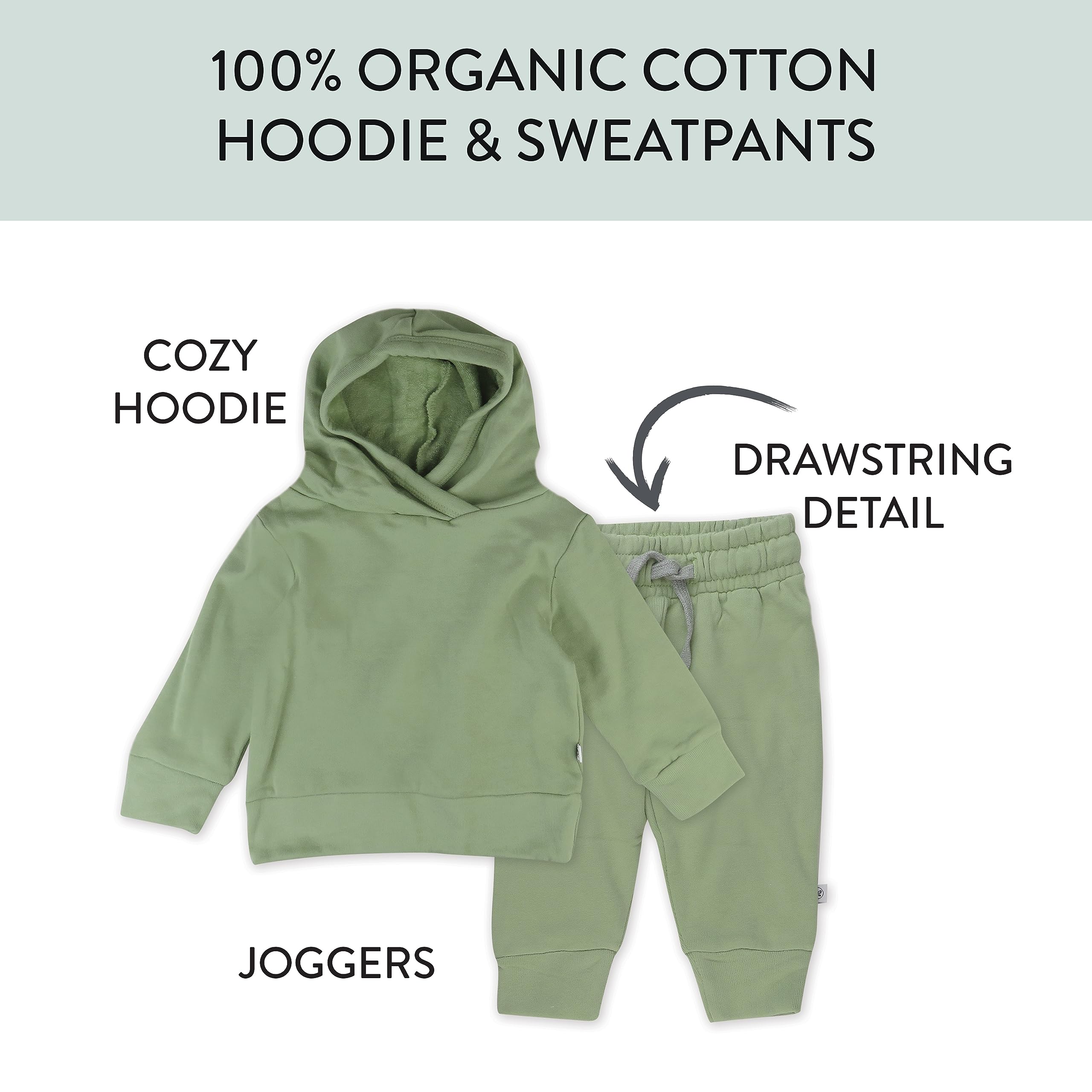 HonestBaby Multipack Sweter z kapturem Sweatshirt Jogger Sweatpant Zestawy organiczne bawełniane dla dzieci, młodzieży, chłopców, dziewcząt, unisex, 2-częściowy zestaw bluzy z kapturem, unisex, dla