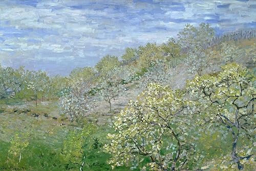 ART.COM Claude Monet, impresiones artísticas para pared, diseño de árboles en flor, decoración escénica, 18 x 12 pulgadas