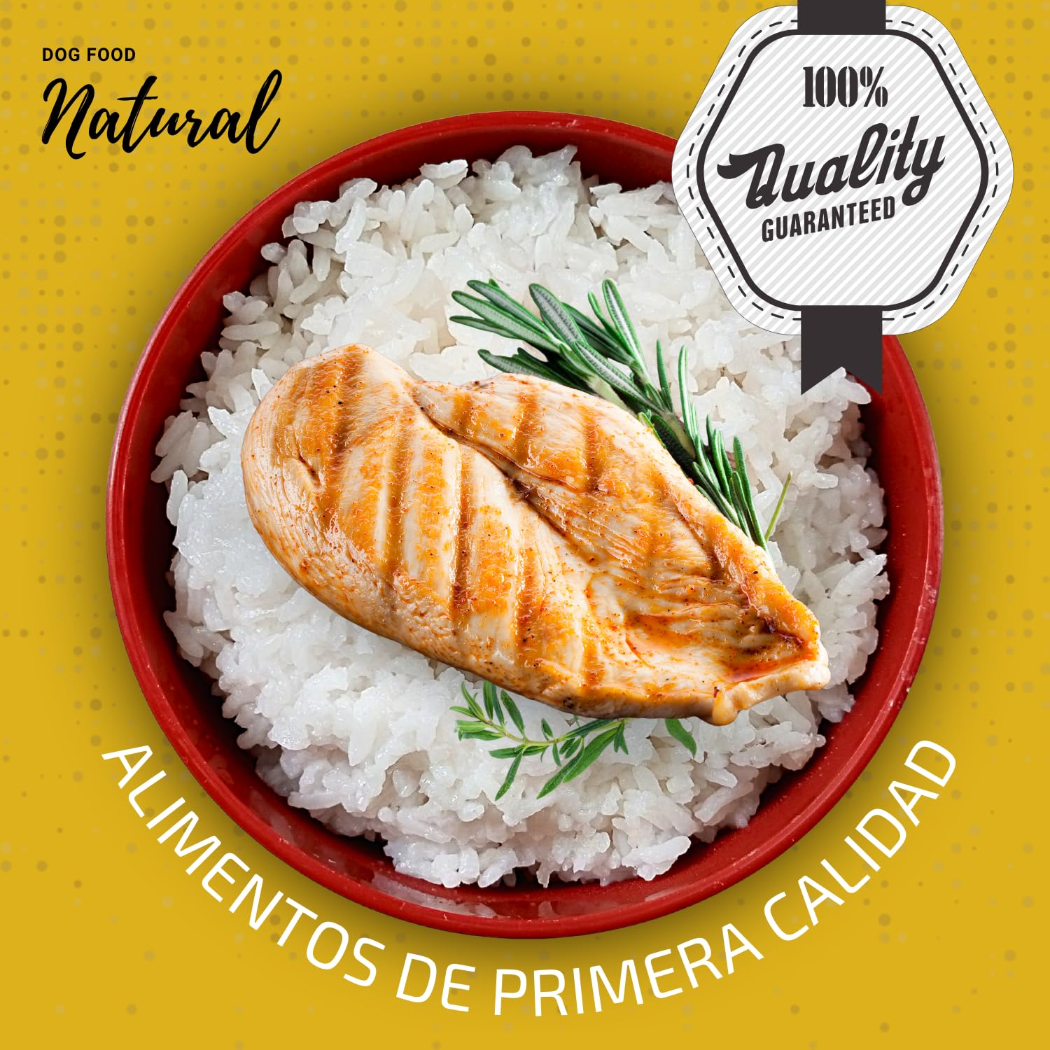 Natural Dog Food Premium de Pollo, Pavo y Arroz para Perros Adultos de Todas Las Razas - Pienso Natural Seco (15 KG)
