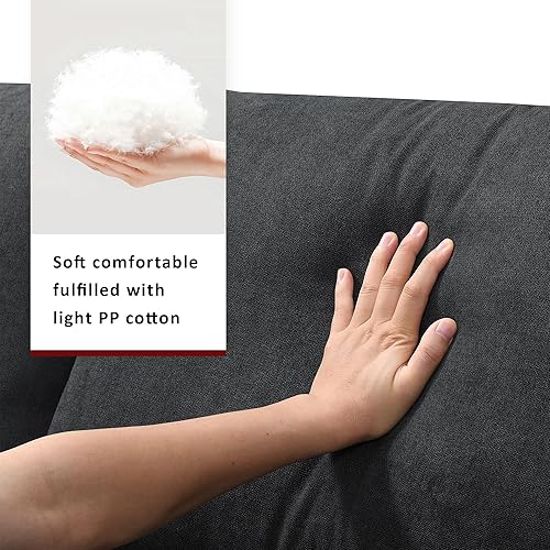 Miniatura 6 de JIVOIT Moderno juego de sofá modular con otomana convertible, juego de sofá en forma de L de 100.4 x 64.6 pulgadas con 2 almohadas gratis, juego de