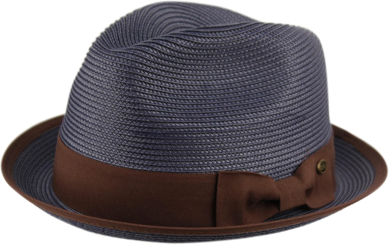 Epoch Men's Classy Travel Crushable 2tone Derby Fedora Upturn Curl Brim Hat (as1, Alpha, l, x_l, Navy)