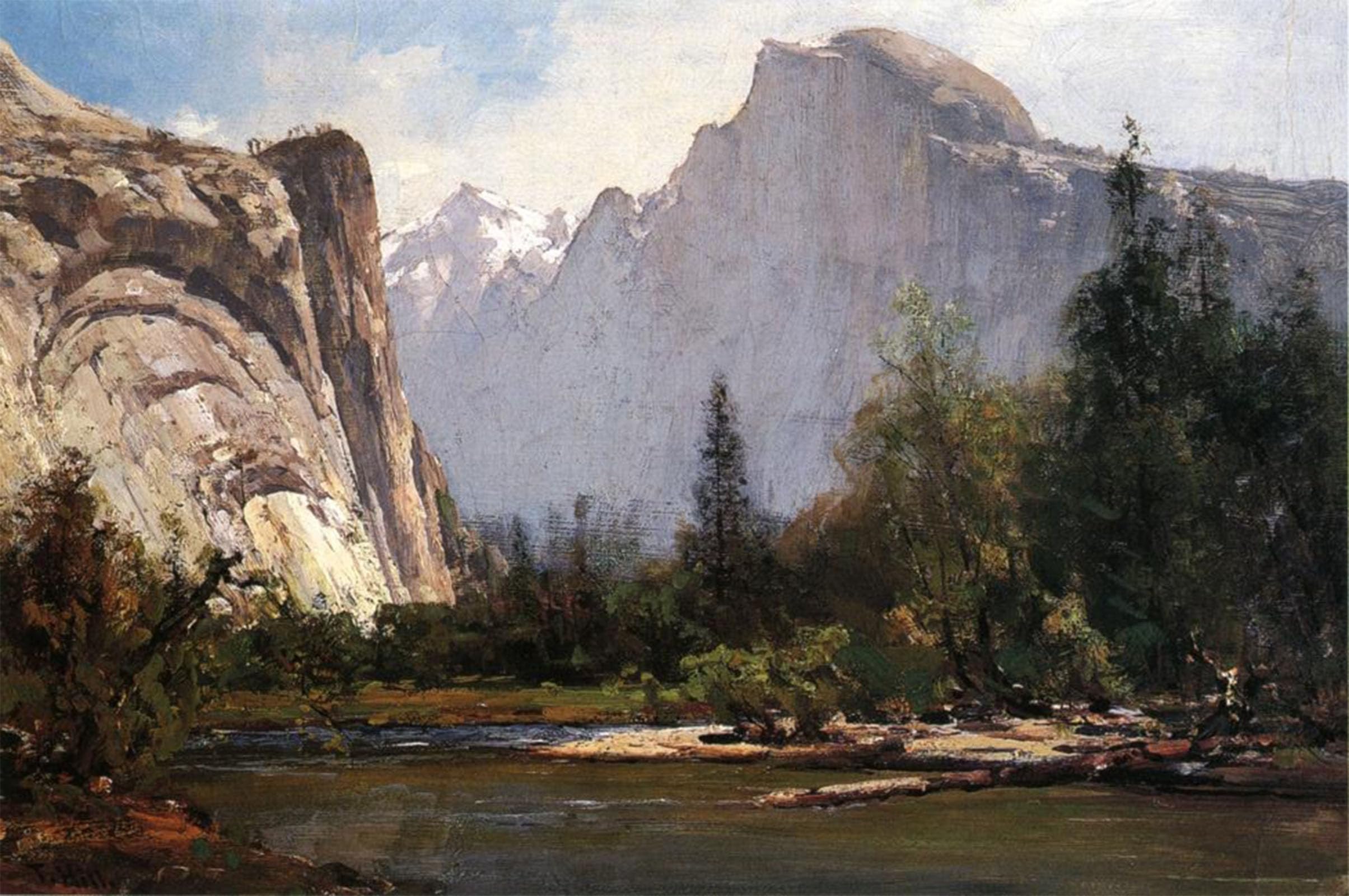 SERENDIPITP Aesthetic Poster Photo Wall Print Retro Picture Royal Arches and Half Dome by Thomas Hill Modern Wall Artwork for Home Decor 60x90cm
