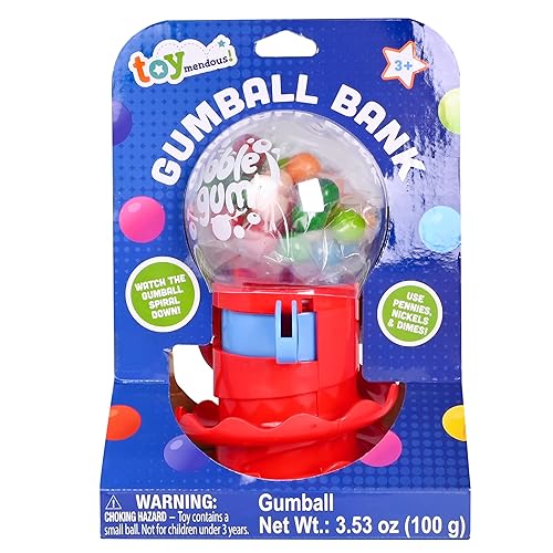 Miniatura 7 de Toymendous - Máquina de chicles para niños con bolas de chicle – Mini dispensador de caramelos de goma de mascar | Alcancía para niños – Recibe