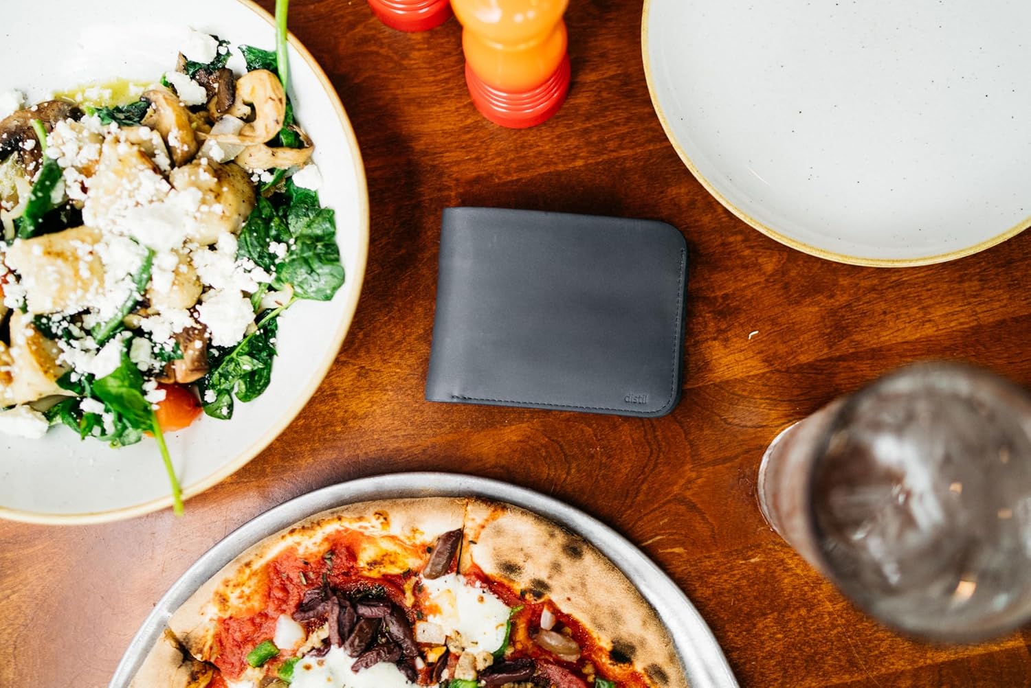 Distil Union Norm Bifold | Full-grain Leather Minimalist Traditonal Bifold Wallet | Interior Pull-Tab Pockets, RFID Shielding (Navy) - Image 6