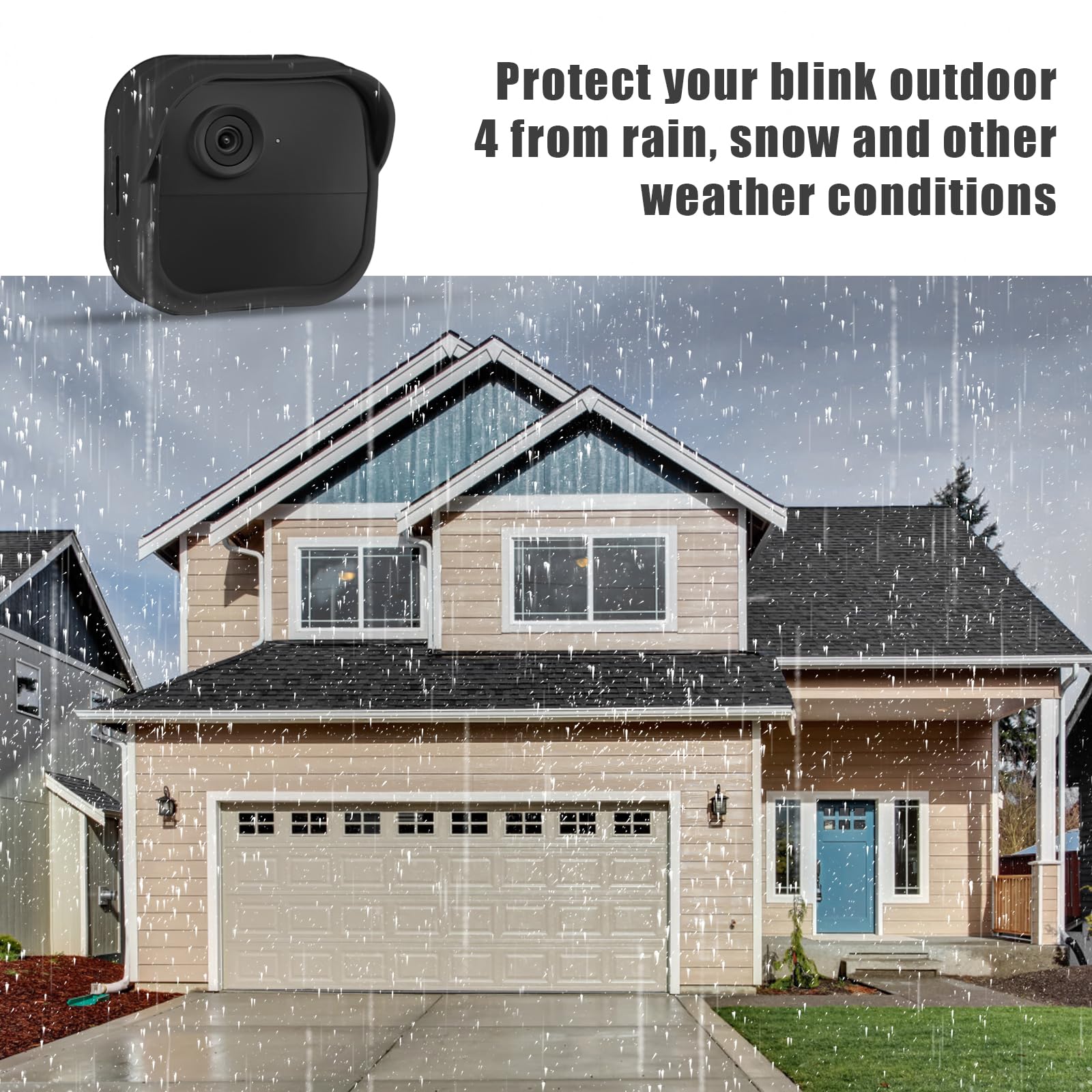 PEUTIER 3pcs Cache Caméra pour Blink Outdoor 4 la Toute Nouveau(4e Génération), Imperméabiliser Caméra de Sécurité Coque en Silicone Blink Camera Cover pour Intelligente (Noir)