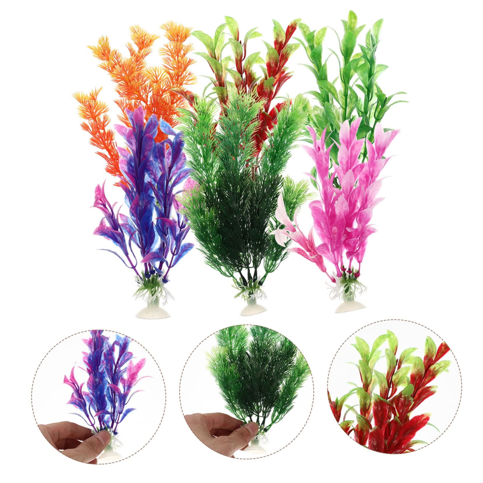 Sosoport 4 Sätze Aquarium Landschaftsbau Wasserpflanzen Gefälschte Blumen Aquarienschmuck Kunststoffpflanze Aquariumpflanzen Lebendige Kunstpflanze Aquarienpflanze Plastik 6 Stück * 4