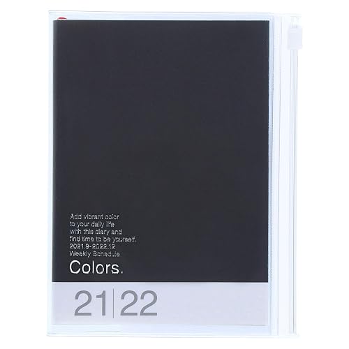 MARK'S 2021/2022 Taschenkalender A6 vertikal, COLORS, Black: Von September 2021 bis Dezember 2022