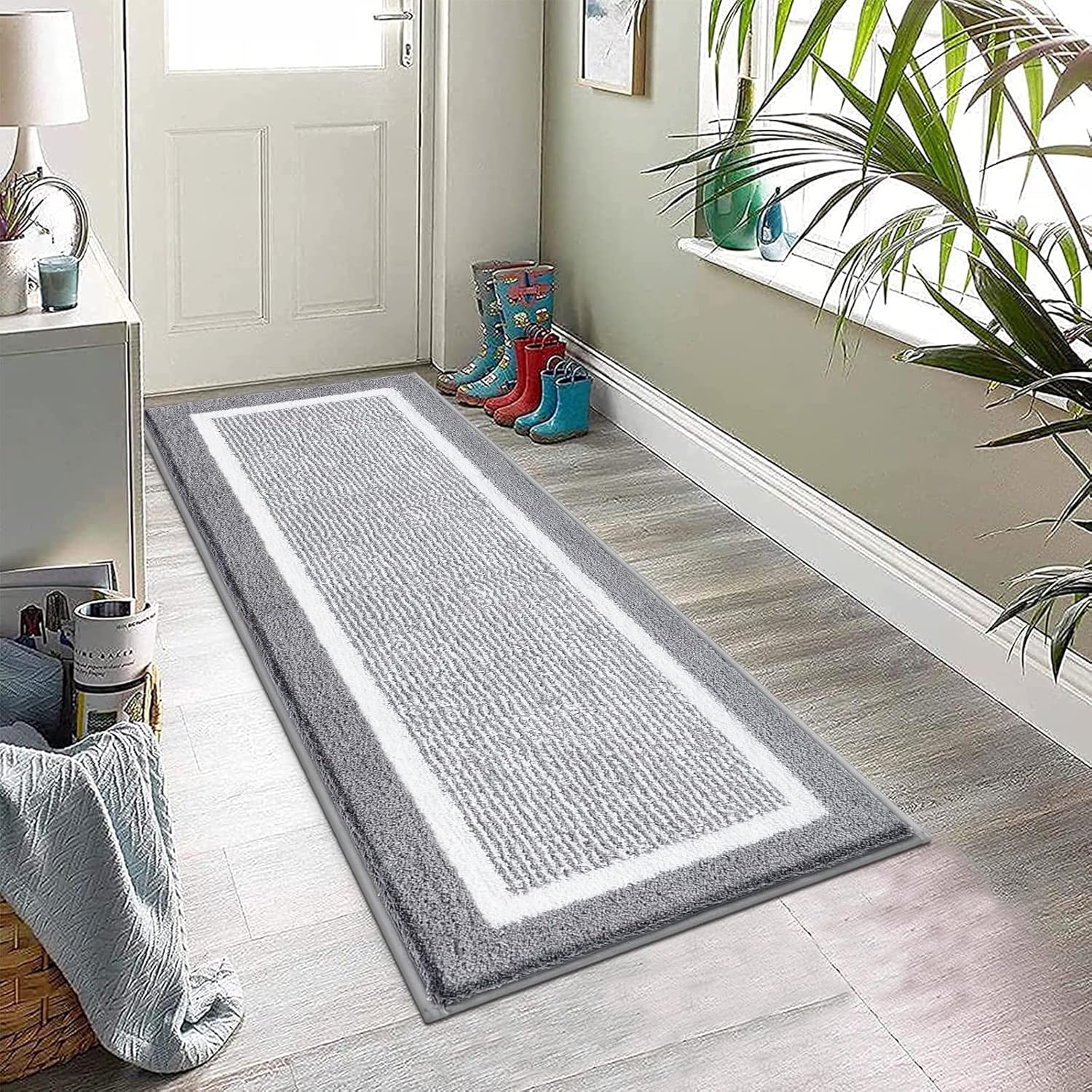 HEBE Indoor Door Mats Runner 24"x59" Non Slip Front Door Mat Absorbent