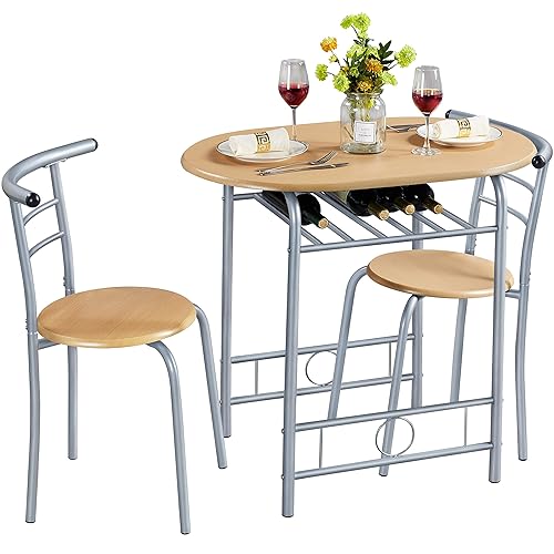 Yaheetech Ensemble de Table à Manger avec 2 Chaises, Ensemble