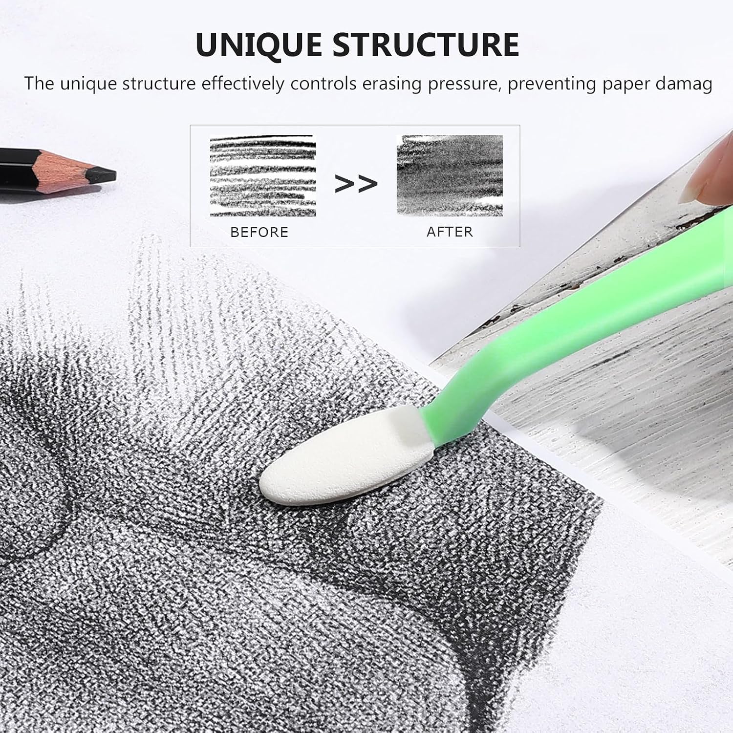 Sketching Eraser Sponge Tips for Artists, 40pcs Replacement Set
