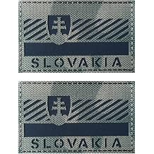 AliPlus 2PCS Slovak Flag Patches Reflective Morale Patch Hook and Loop