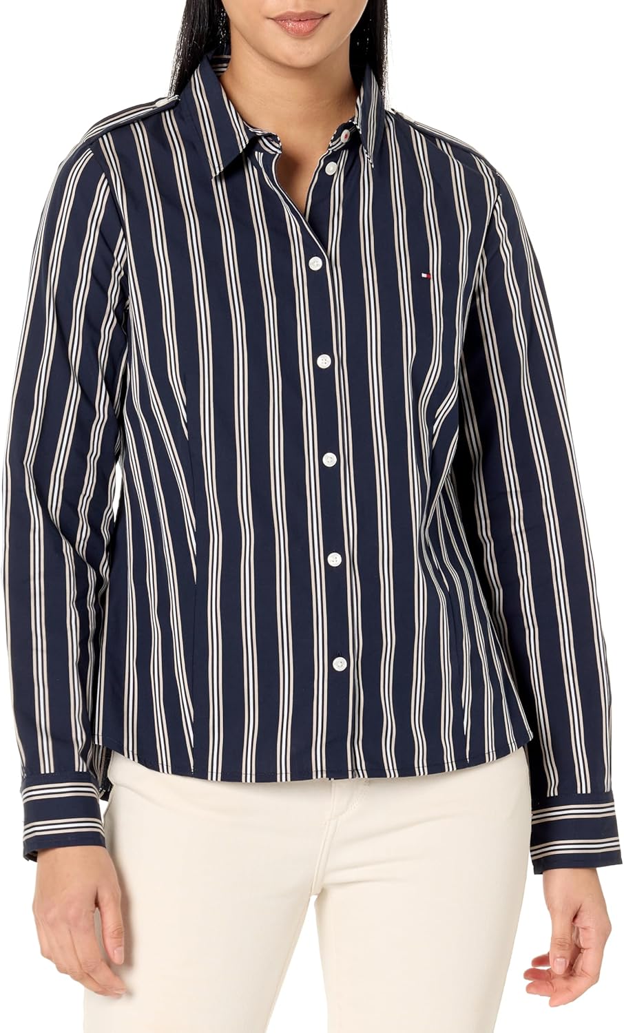 Tommy Hilfiger Womens Long Sleeve Collared Shirt