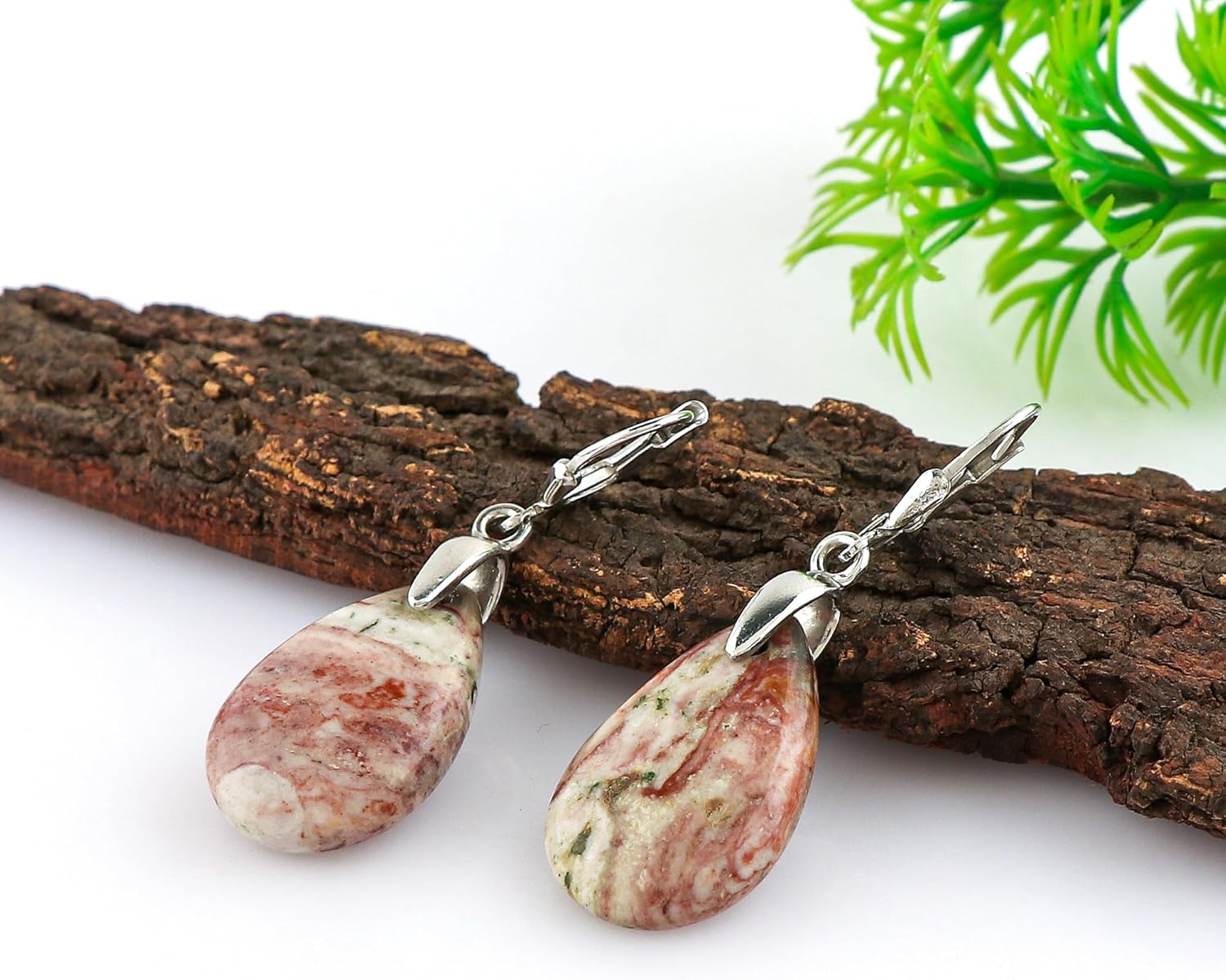 Natural Obsidian Gemstones Dainty Earrings, 925 Sterling Silver, Handmade, Bohemian, Cabochon Dangle Earrings, Birthstone, Obsidian Jewelry, Bridal Earrings for Women - Image 3