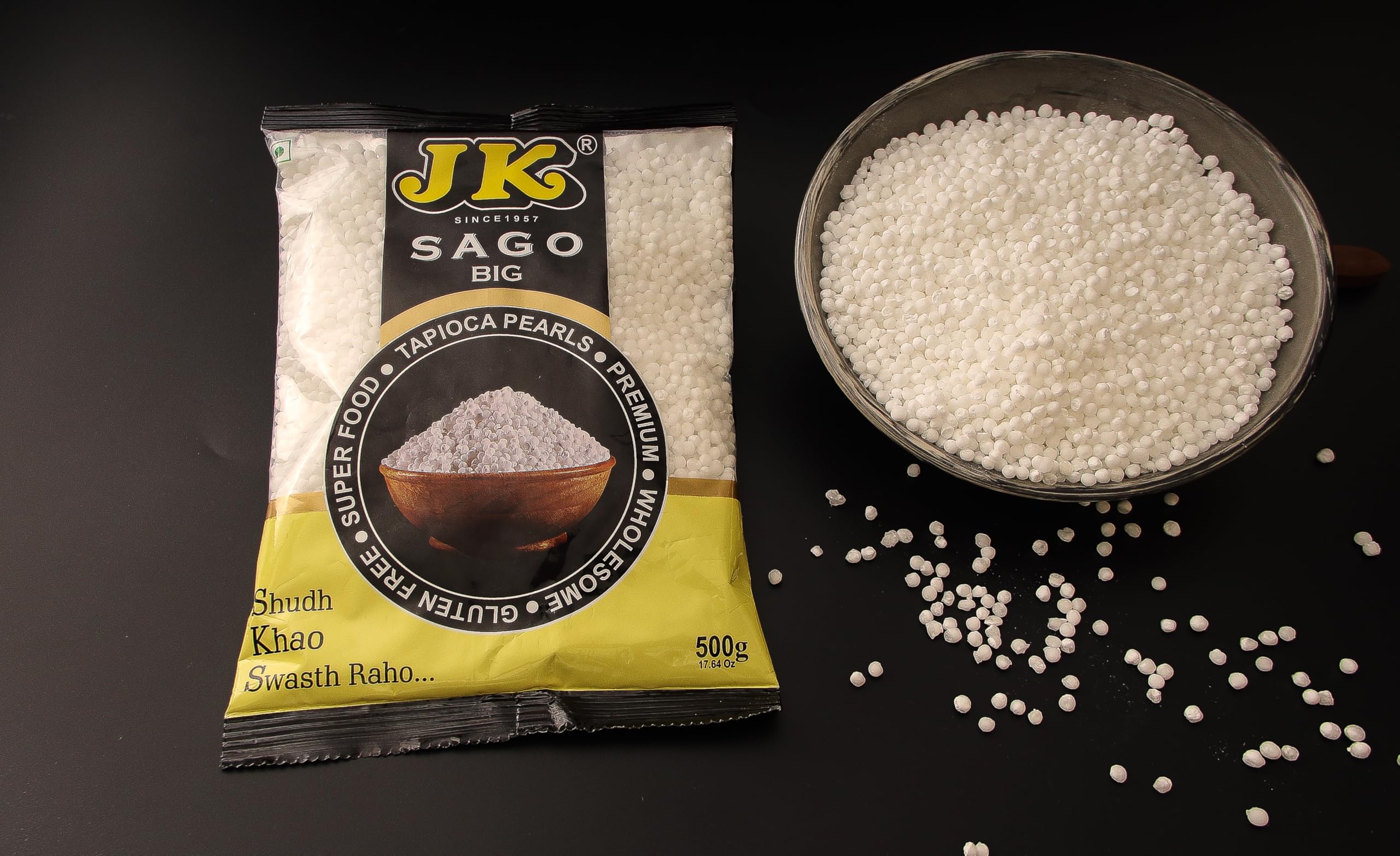 JK Sabudana (Premium Sago) Big, Cardamom | Tapioca Granules-500 Gm - Image 4 thumbnail