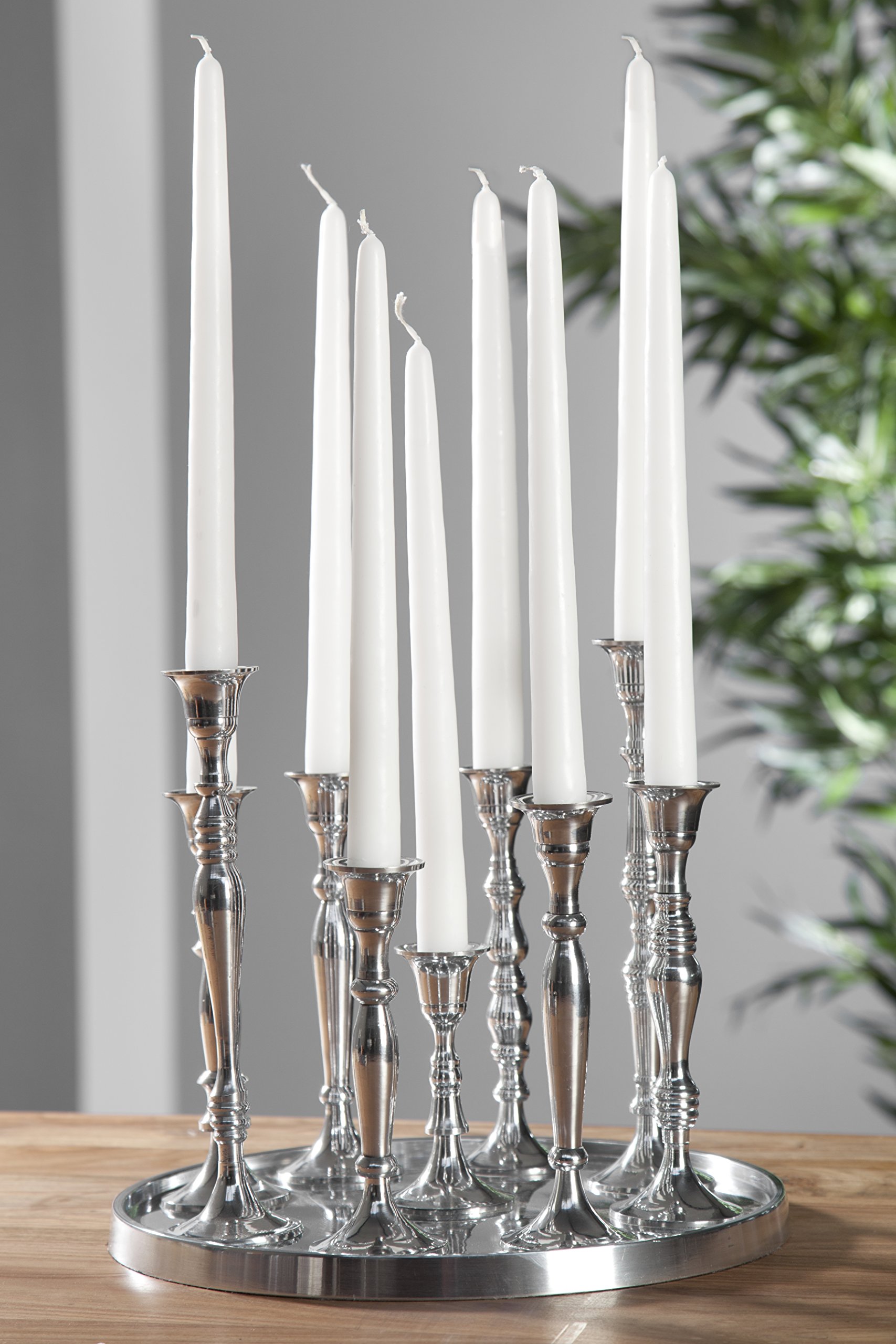 Kerzenständer MODERN BAROCK 30cm - Silber - Metall Aluminium 9 Kerzen