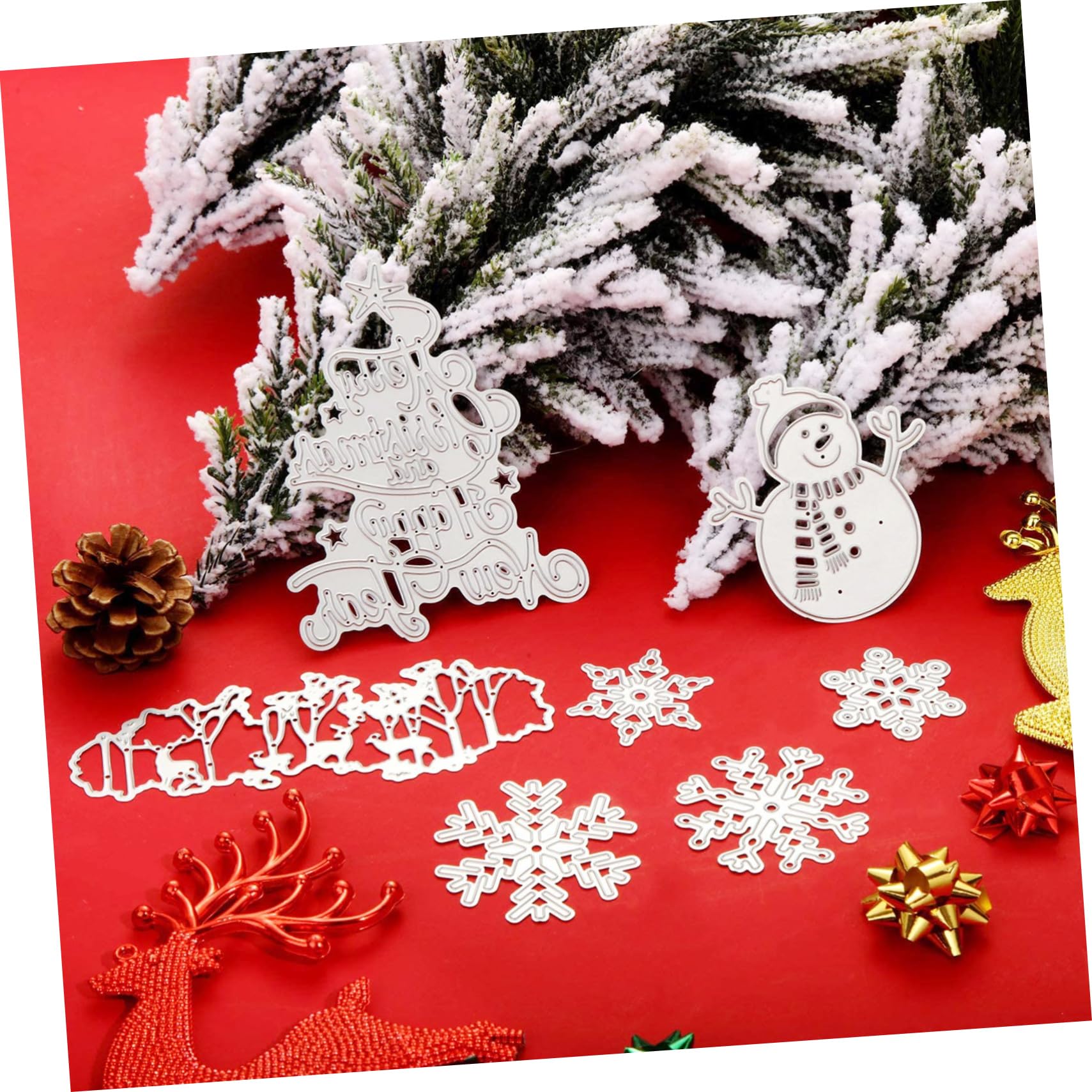 NUOBESTY 24 Piezas Navidad morir diver light scrapbooking muere para navidad pueblo troquelado troqueles de de metal plantillas troqueles de para navidad en modelo moho