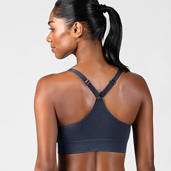 New Balance Women's Sports Bras 3 Pack, Seamless Cami, Removable Pads, Medium Impact Gym Sports Bra for Women, Workout Set