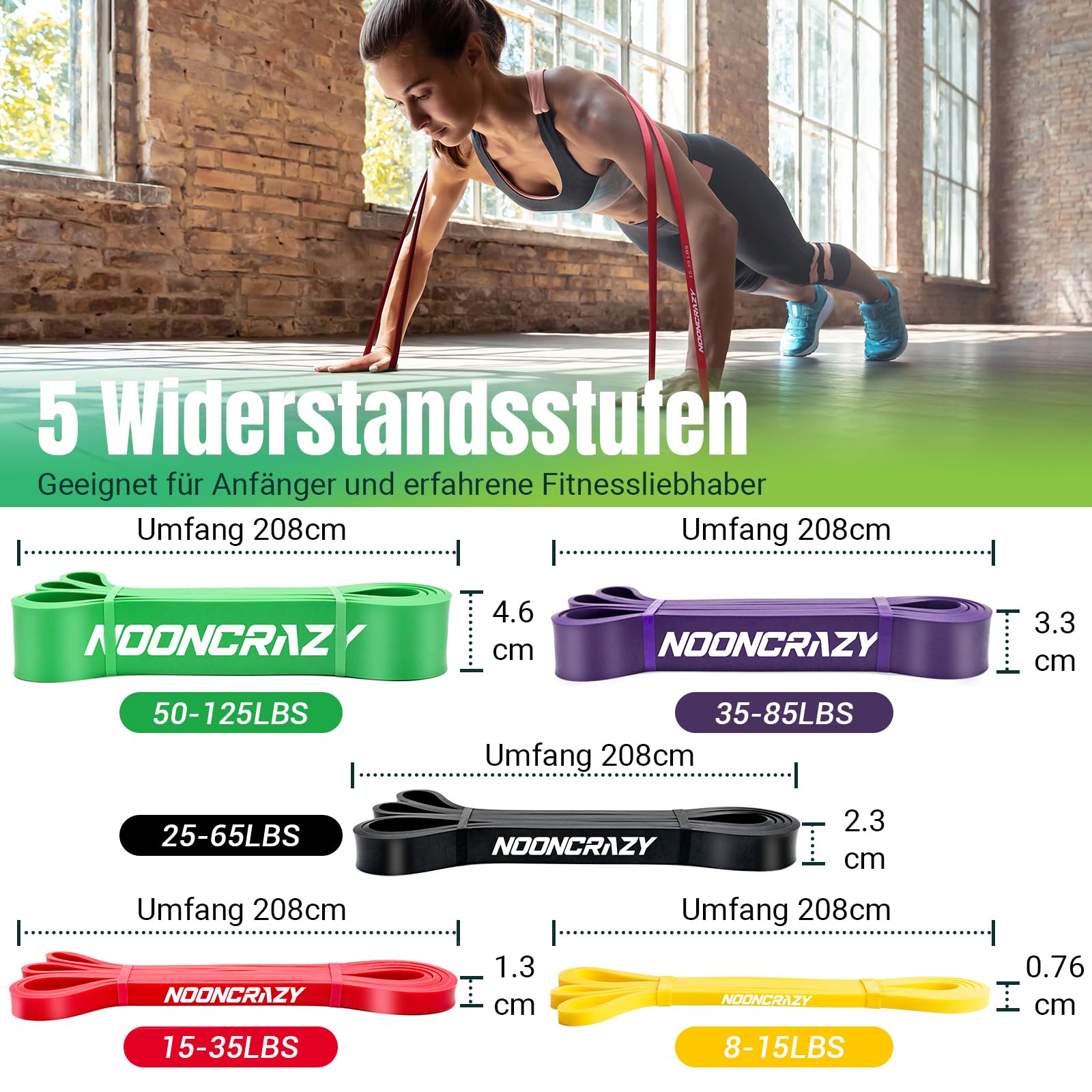 Resistance Bands, Verschiedene Ebenen Widerstandsbänder mit Türanker und Handgriffen, Fitnessbänder für Kraftraining, Training, Yoga für Männer und Frauen