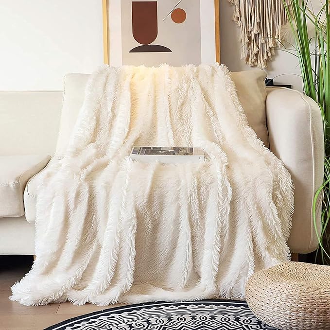 Fluffy Blanket 160x200cm, Ultra Warm Blanket, Living Blanket, Soft and Cozy Fluffy Blanket, Faux