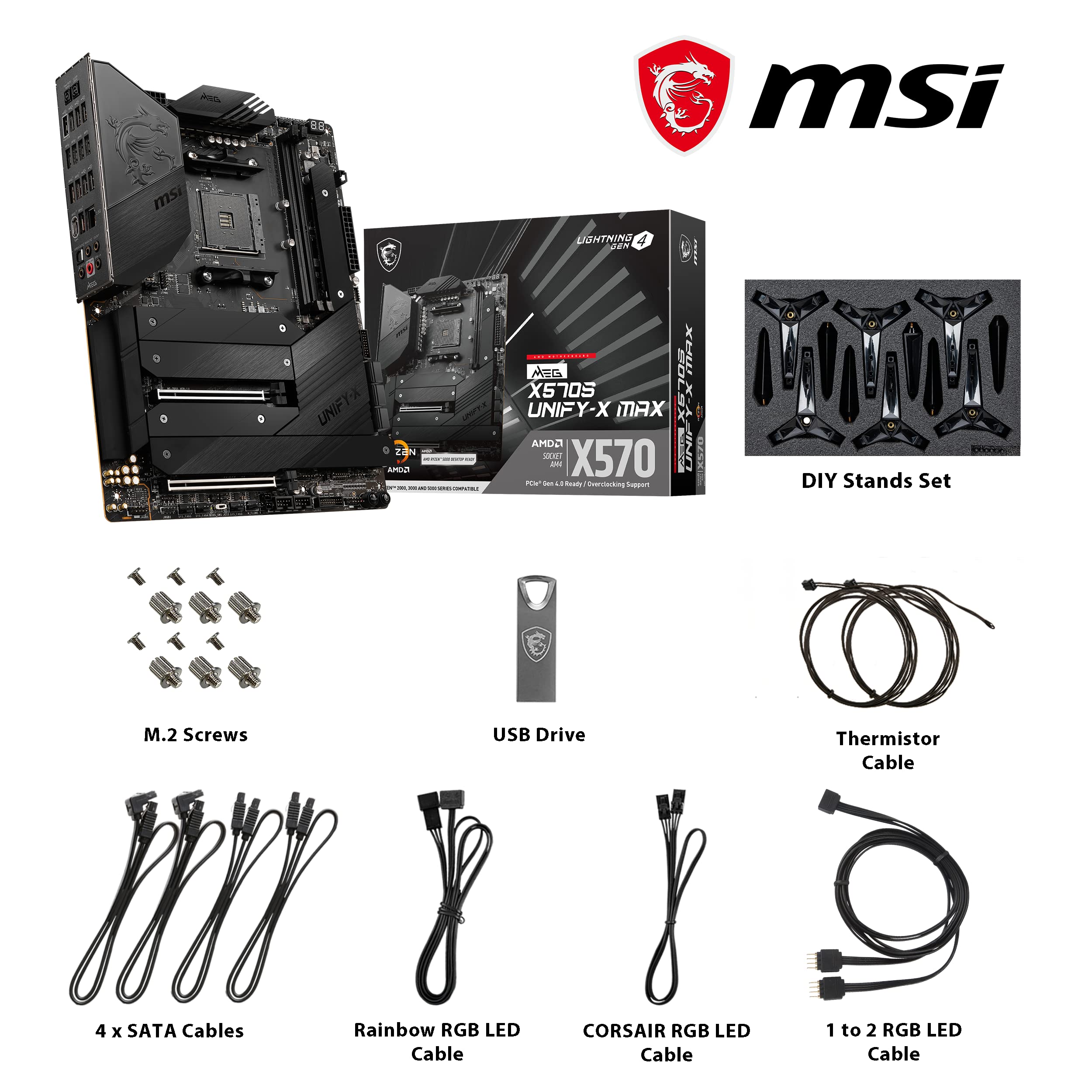 MSI x570 unify + AMD 5900X +g.skill 16×4 MSI MEG X570 UNIFY AMD AM4 DDR4 CF m.2 USB 3.2 Gen 2 WLAN 6