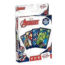 Shuffle Avengers – Scatola di carte per bambini 4 giochi in 1. Naipes illustrati con i personaggi degli Avengers Versione in Spagnolo