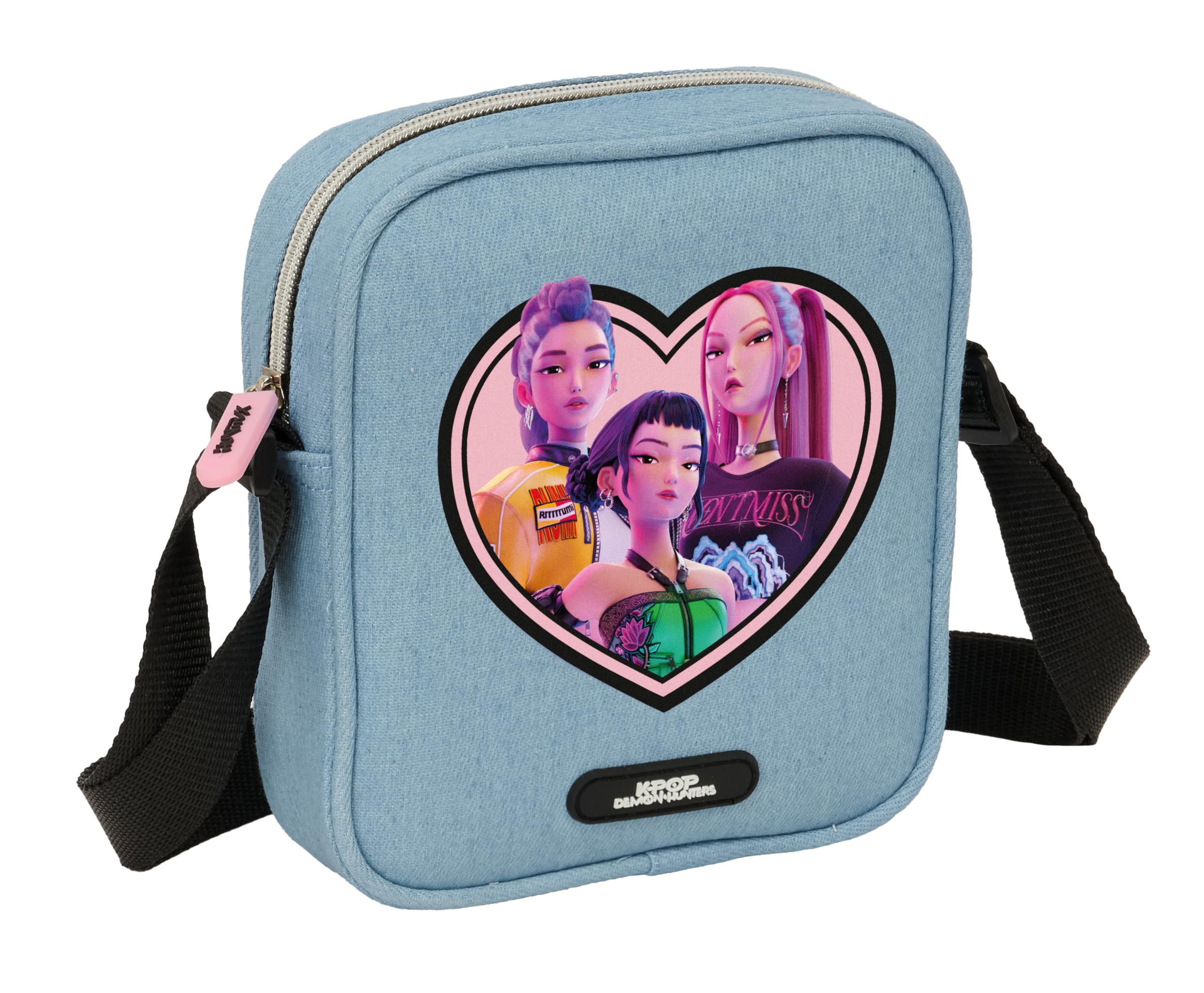 K-POP Demon Hunters - HUNTR/X - Small Messenger Bag, Children's Shoulder Bag, Child Bag, Ideal for Children from 5 to 14 Years, Comfortable and Versatile, Resistance, 16 x 4 x 18 cm